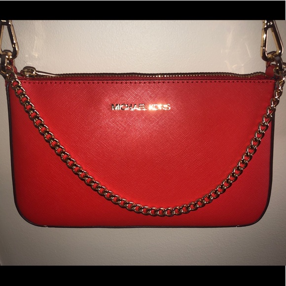 NWT MICHAEL KORS MED ZIP POUCHETTE MANDARIN - Picture 3 of 5